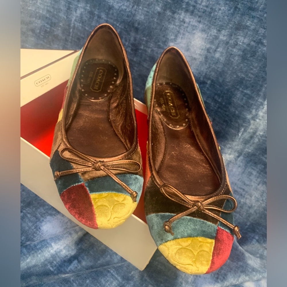 Coach Multicolor Patchwork Flats